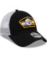 Фото #3 товара Men's Black, White Pittsburgh Steelers Logo Patch Trucker 9FORTY Snapback Hat