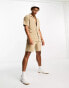 Фото #2 товара Jack & Jones originals co-ord revere collar towelling shirt in beige