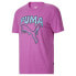 Puma Melted Cat Graphic Crew Neck Short Sleeve T-Shirt Mens Pink Casual Tops 678