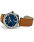 ფოტო #2 პროდუქტის Men's Swiss Automatic Intra-Matic Brown Leather Strap Watch 40mm