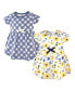 ფოტო #2 პროდუქტის Baby Girls Cotton Short-Sleeve Dresses 2pk, Yellow Garden