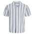 Легкая и яркая мужская рубашка Jack & Jones Summer Stripe Resort Captains Blue / Fit Relax Fit, L - фото #4