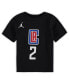 ფოტო #3 პროდუქტის Toddler Boys and Girls Kawhi Leonard Black LA Clippers Statement Edition Name and Number T-shirt