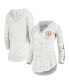 ფოტო #1 პროდუქტის Women's Gray Iowa State Cyclones Space Dye Lace-Up V-Neck Long Sleeve T-shirt