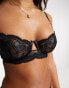 Фото #8 товара Ann Summers Rogue Heart PU embroidered non padded balcony bra with hardware detail in black