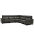 Фото #2 товара CLOSEOUT! Jazlo 5-Pc. Leather Sectional with 3 Power Recliners, Created for Macy's