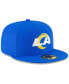 ფოტო #3 პროდუქტის Men's Royal Los Angeles Rams Team Basic 59Fifty Fitted Hat