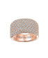 Фото #4 товара Micro Pave Cubic Zirconia Cocktail Wide CZ Pave Statement 1/2 Eternity Band Ring For Women Rose Gold Plated .925 Sterling Silver