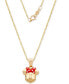 Children's Minnie Mouse 15" Pendant Necklace with Enamel Bow in 14k Gold
