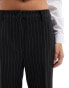 Фото #6 товара Pimkie tailored wide leg trousers in black pinstripe