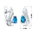 Silver earrings with synthetic topaz CORNELIA QRE04TE