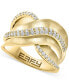 ფოტო #1 პროდუქტის EFFY® Diamond Crossover Statement Ring (1/2 ct. t.w.) in 14k Gold