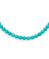 Blue Faceted Stabilized Turquoise Round Gem Stone 10MM Bead Strand Necklace Western Jewelry For Women Silver Plated Clasp 20 Inch