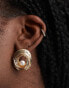 Фото #1 товара True Decadence vintage style cutout pearl stud earrings in gold