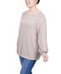 ფოტო #3 პროდუქტის Petite Long Sleeve Tunic Top