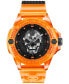 ფოტო #1 პროდუქტის Unisex The Skull Scuba Duba Orange Silicone Strap Watch 44mm