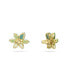 ფოტო #3 პროდუქტის Crystal Mixed Cuts Flower Gema Stud Earrings