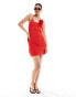 ASOS DESIGN knitted rose mini dress in red Красный, S - EU 36-38 - фото #3