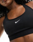 Фото #2 товара Nike Training Swoosh light support sports bra in black