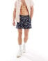 Фото #1 товара Jack & Jones swim shorts with flamingo print in navy