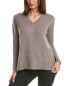 Фото #1 товара Forte Cashmere High-Low Seamed V-Neck Cashmere Sweater Women's