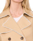 Фото #4 товара Women's Cropped Scallop-Trim Trench Jacket