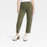 Фото #1 товара Women's High-Rise Barrel Leg Pants - Universal Thread Green 6