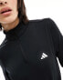 Фото #4 товара adidas Training Hyperglam 1/4 zip top in black