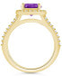 ფოტო #3 პროდუქტის Amethyst (1-3/4 ct. t.w.) and Diamond (1/2 ct. t.w.) Ring in 14K Yellow Gold