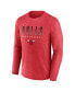 Фото #3 товара Men's Heathered Red Chicago Bulls Where Legends Play Iconic Practice Long Sleeve T-shirt