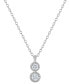 ფოტო #1 პროდუქტის Diamond Double Drop Pendant Necklace (1/5 ct. t.w.) in Sterling Silver, 16" + 2" extender