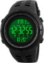 Фото #2 товара Men's Digital Watches - 50 m Waterproof Men's Digital Sports Watches, Black Large Face Military Sports Watch LED Wrist Watch for Men with Alarm Clock/Count-Down Timer/Double Time/Stopwatch/12/24H, black, Men, Strap