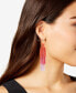 Фото #2 товара Tonal Stone & Beaded Fringe Chandelier Earrings, Created for Macy's