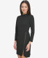 Фото #3 товара Women's Zip-Detail Mock-Neck Long-Sleeve Dress