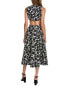 Michael Kors Shadow Floral Cut Out Silk-Blend Dress Women's