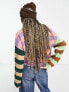 Kickers relaxed knitted rugby jumper in mix stripe