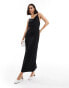 Threadbare Diana jersey maxi cowl neck dress in black