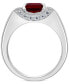 ფოტო #5 პროდუქტის EFFY® Men's Rhodolite Garnet (3 ct. t.w.) & White Sapphire (1-3/8 ct. t.w.) Ring in Sterling Silver