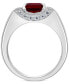 EFFY® Men's Rhodolite Garnet (3 ct. t.w.) & White Sapphire (1-3/8 ct. t.w.) Ring in Sterling Silver