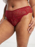 ASOS DESIGN Curve Sienna lace high waist brazilian brief in red