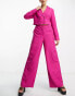 Only wide leg tailored trouser co-ord in pink