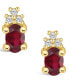 Ruby (1-1/5 Ct. t.w.) and Diamond (1/10 Ct. t.w.) Stud Earrings