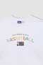 NBA Wordmark Oversize Fit Bisiklet Yaka Kısa Kollu Tişört