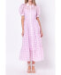 Фото #1 товара Women's Gridded Organza Tiered Maxi Dress