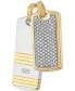 ფოტო #2 პროდუქტის 2-Pc. Set Cubic Zirconia Pavé & Ridged Dog Tag Pendants in Sterling Silver & 14k Gold-Plate, Created for Macy's