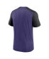 Men's Heathered Purple, Heathered Black Baltimore Ravens Color Block Team Name T-shirt