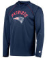 Фото #3 товара Men's Navy New England Patriots Raglan Long Sleeve Hoodie T-shirt
