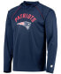 Men's Navy New England Patriots Raglan Long Sleeve Hoodie T-shirt