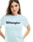 Фото #1 товара Wrangler front logo t-shirt in light blue