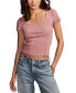 ფოტო #1 პროდუქტის Women's Scoop-Neck Short Sleeve Corset T-Shirt